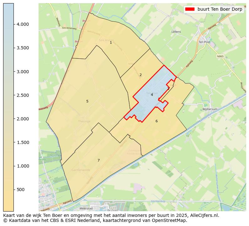 Afbeelding van de buurt Ten Boer Dorp op de kaart.
