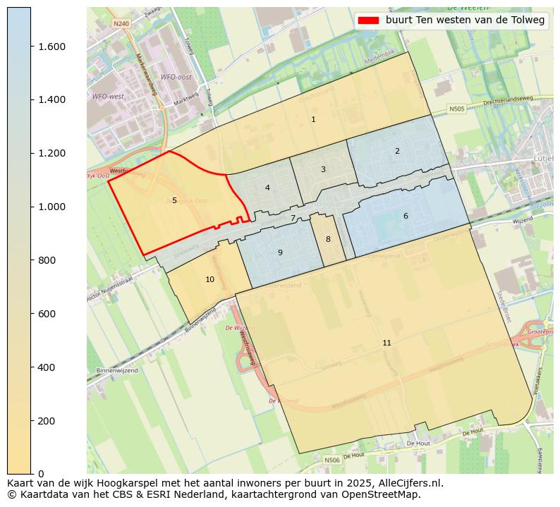 Afbeelding van de buurt Ten westen van de Tolweg op de kaart.