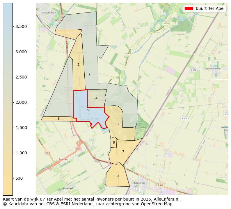 Afbeelding van de buurt Ter Apel op de kaart.