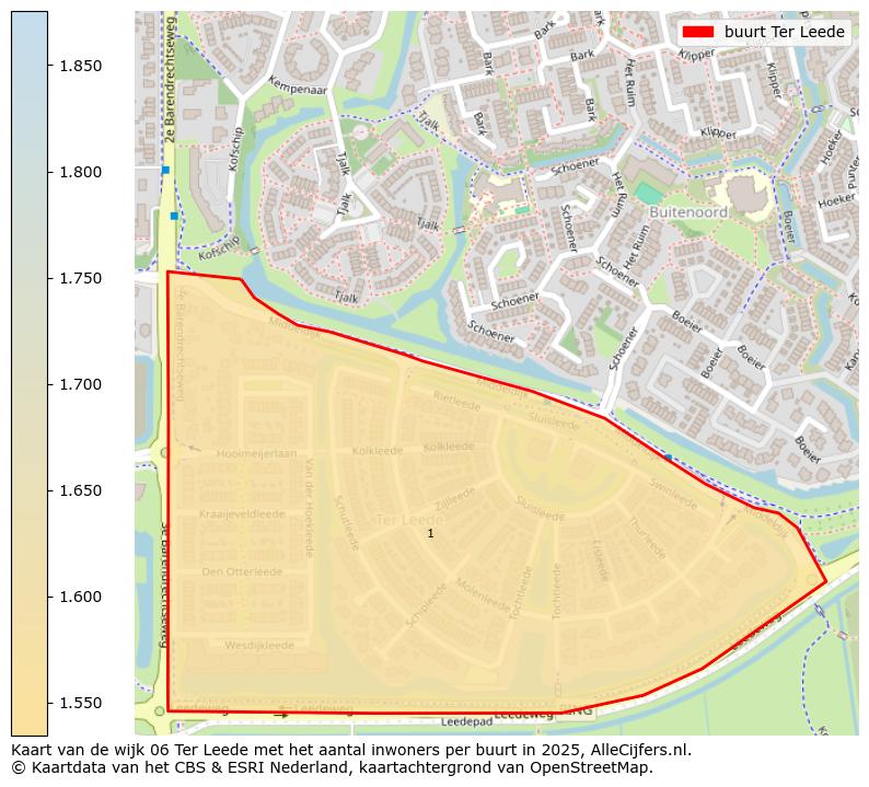Afbeelding van de buurt Ter Leede op de kaart.