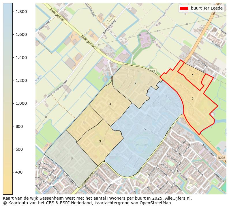 Afbeelding van de buurt Ter Leede op de kaart.