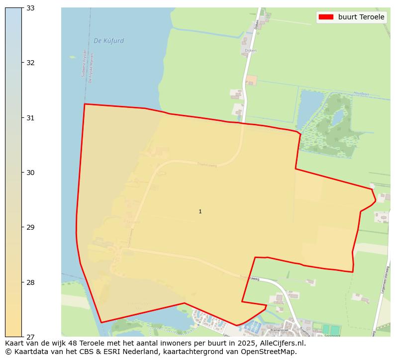 Afbeelding van de buurt Teroele op de kaart.