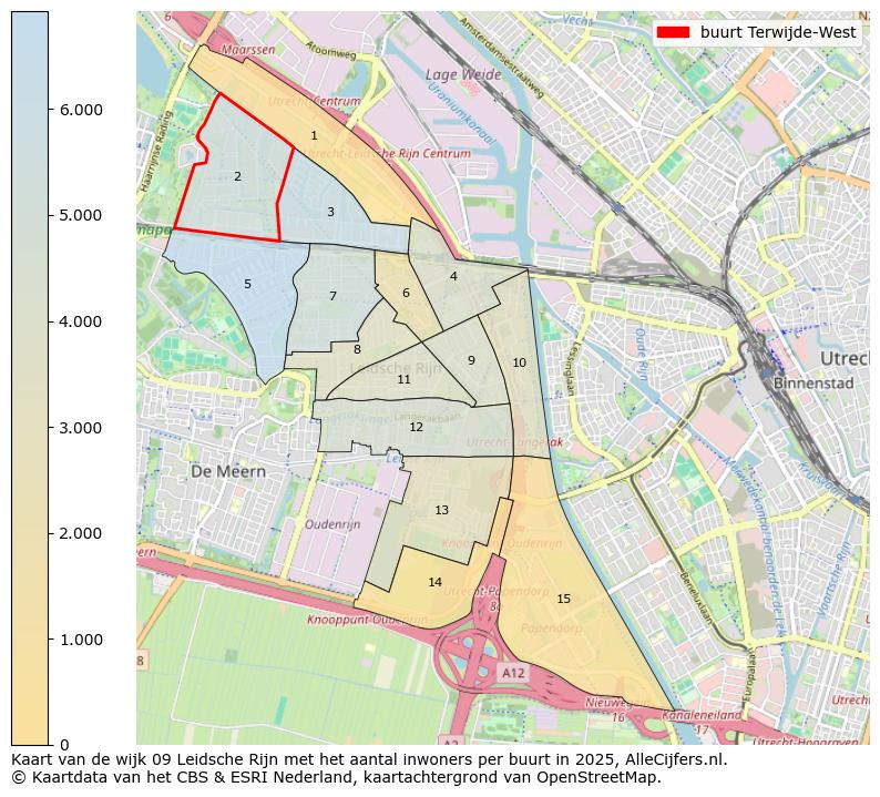 Afbeelding van de buurt Terwijde-West op de kaart.
