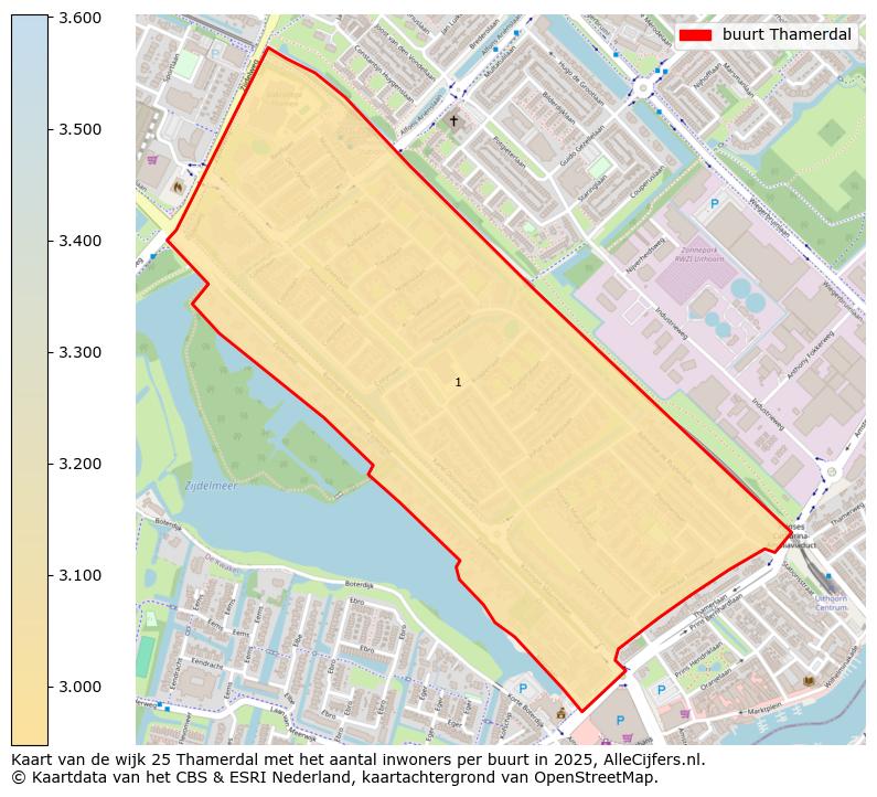 Afbeelding van de buurt Thamerdal op de kaart.
