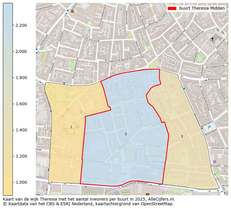 Afbeelding van de buurt Theresia Midden op de kaart.