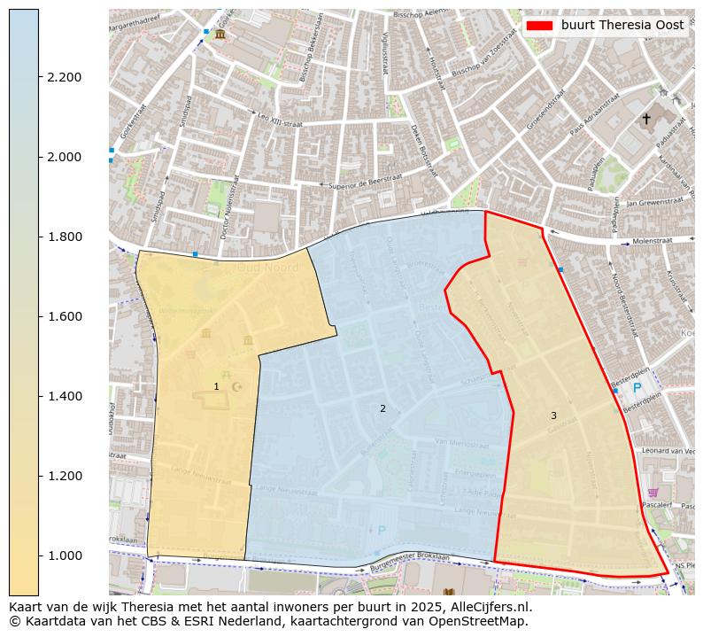 Afbeelding van de buurt Theresia Oost op de kaart.