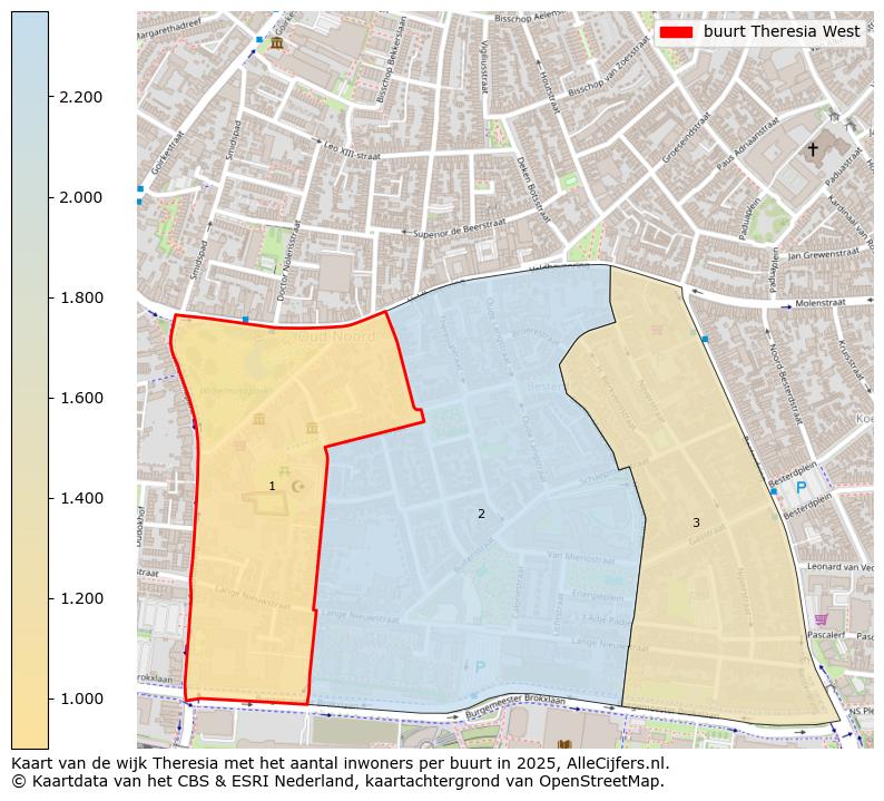Afbeelding van de buurt Theresia West op de kaart.
