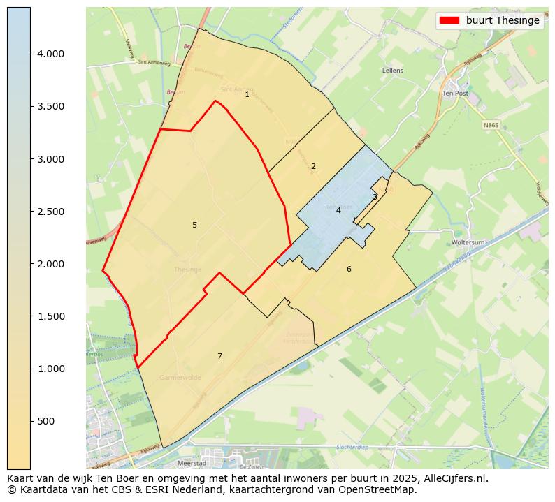 Afbeelding van de buurt Thesinge op de kaart.