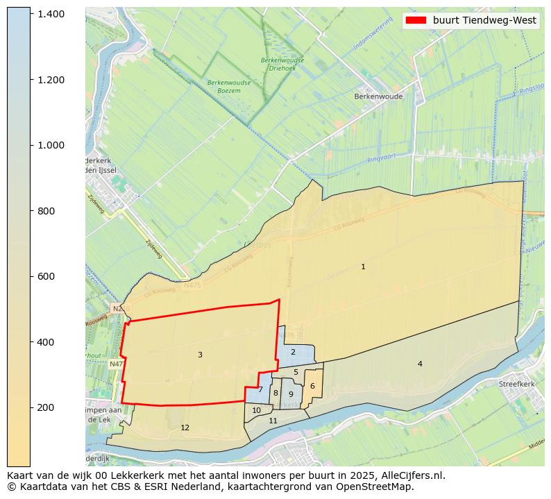 Afbeelding van de buurt Tiendweg-West op de kaart.