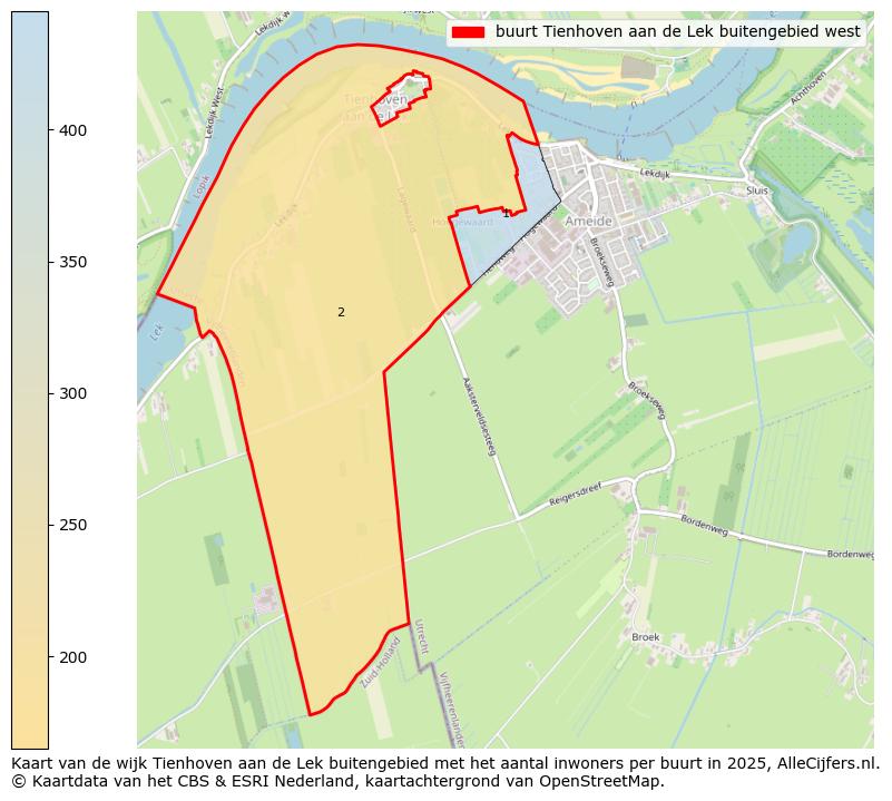 Afbeelding van de buurt Tienhoven aan de Lek buitengebied west op de kaart.