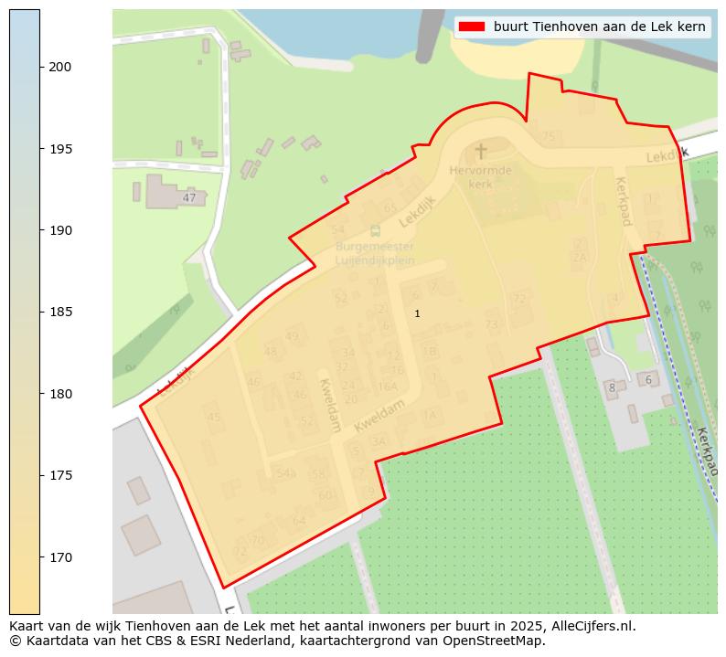 Afbeelding van de buurt Tienhoven aan de Lek kern op de kaart.