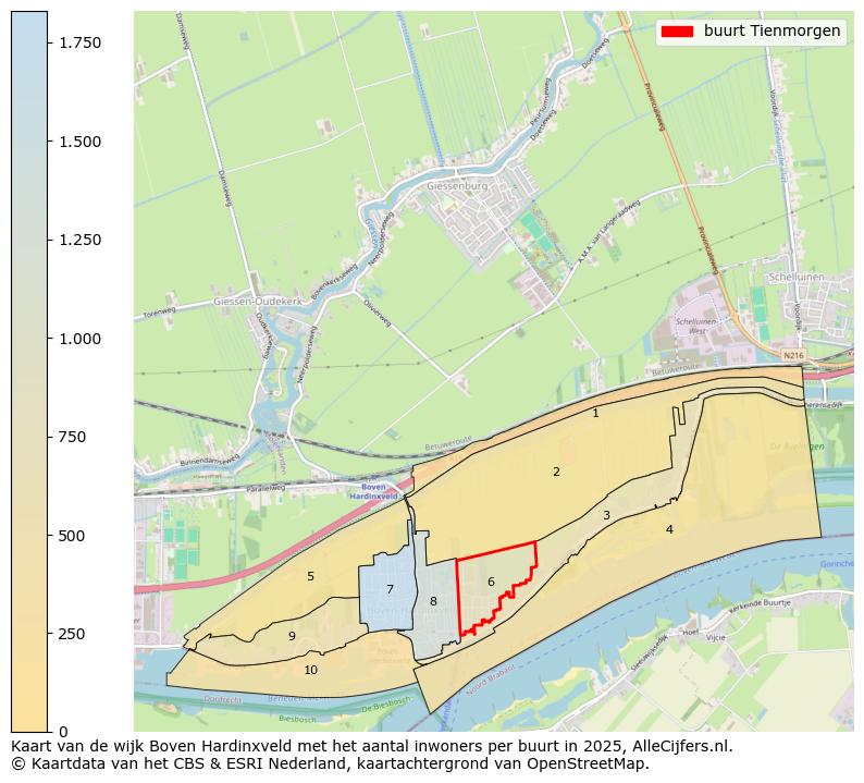 Afbeelding van de buurt Tienmorgen op de kaart.