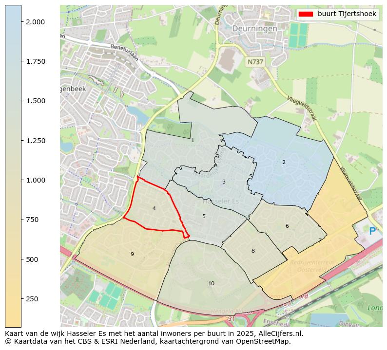 Afbeelding van de buurt Tijertshoek op de kaart.