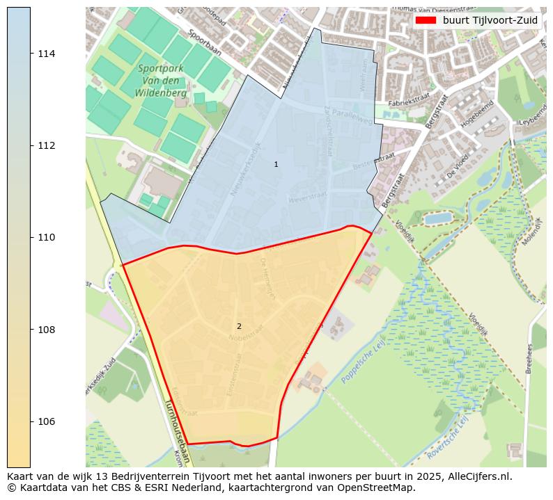 Afbeelding van de buurt Tijlvoort-Zuid op de kaart.