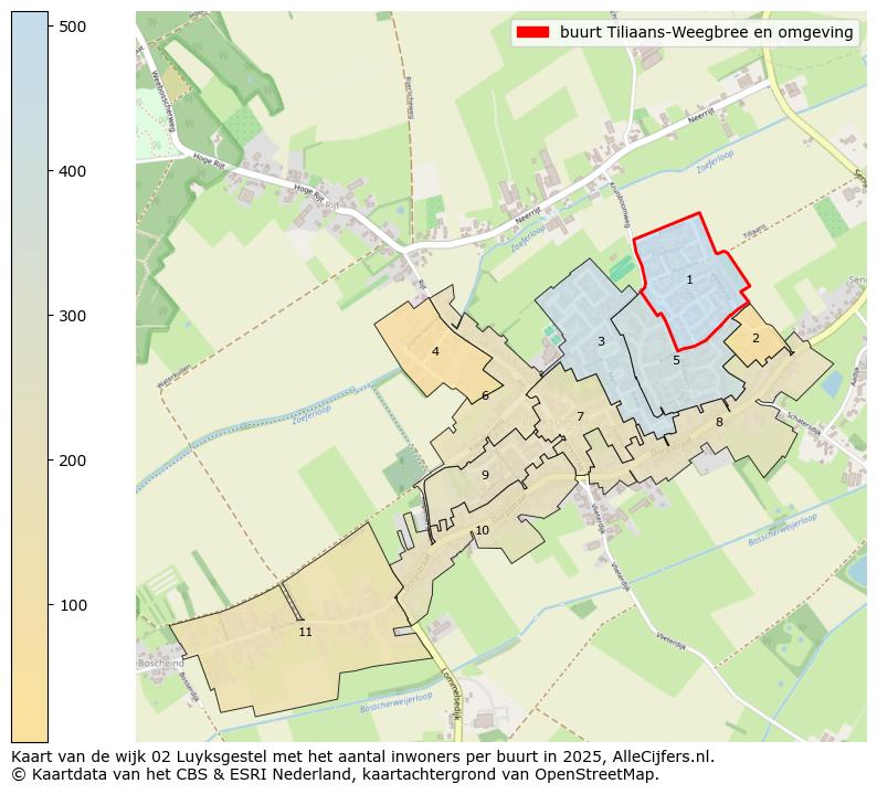 Afbeelding van de buurt Tiliaans-Weegbree en omgeving op de kaart.