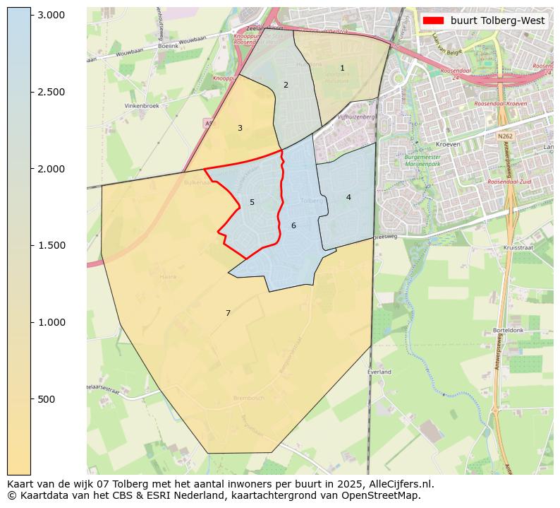 Afbeelding van de buurt Tolberg-West op de kaart.