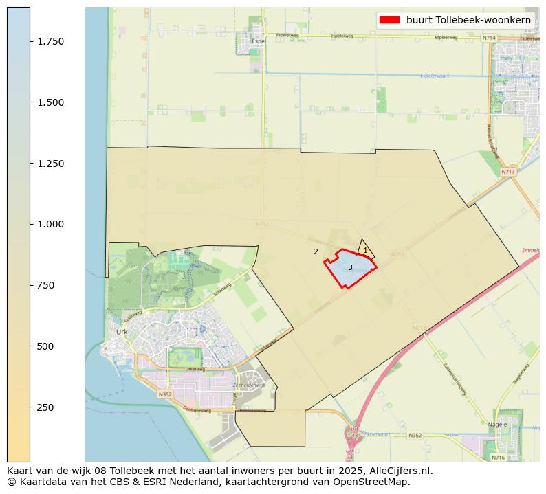 Afbeelding van de buurt Tollebeek-woonkern op de kaart.