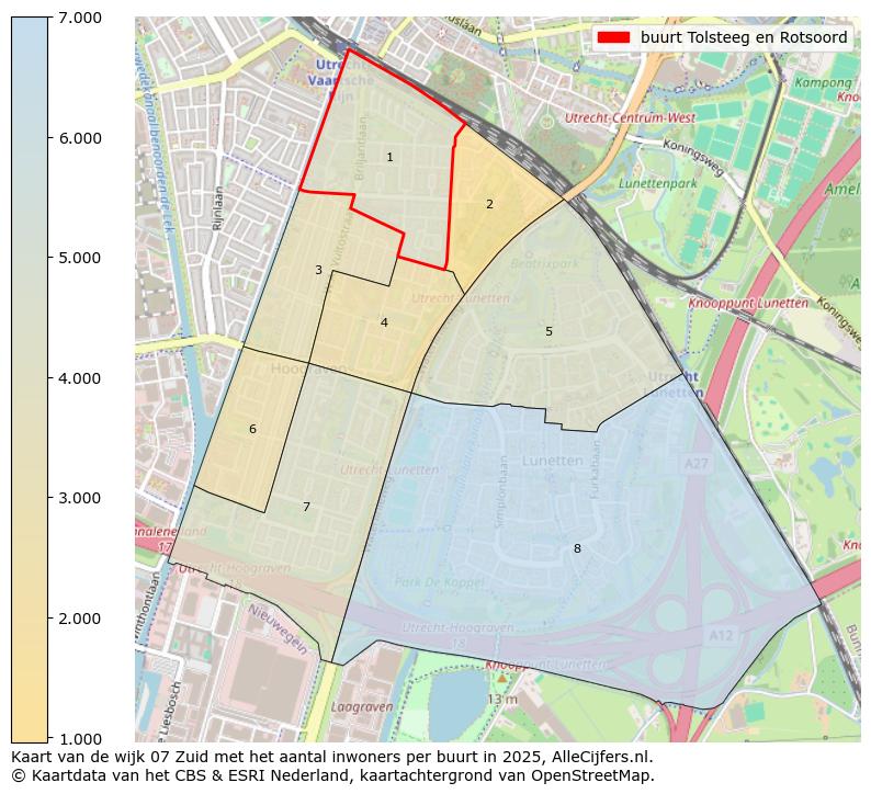 Afbeelding van de buurt Tolsteeg en Rotsoord op de kaart.