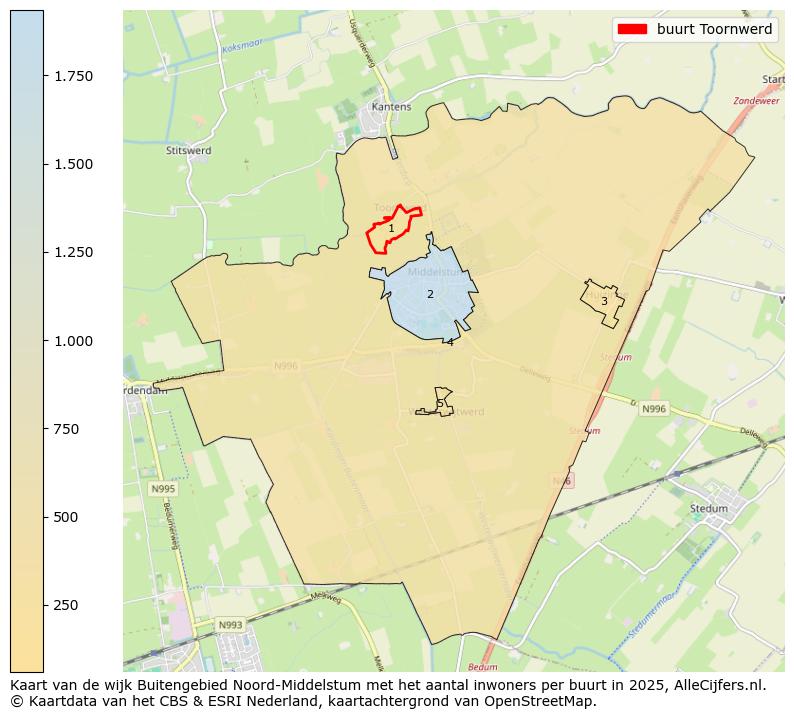 Afbeelding van de buurt Toornwerd op de kaart.