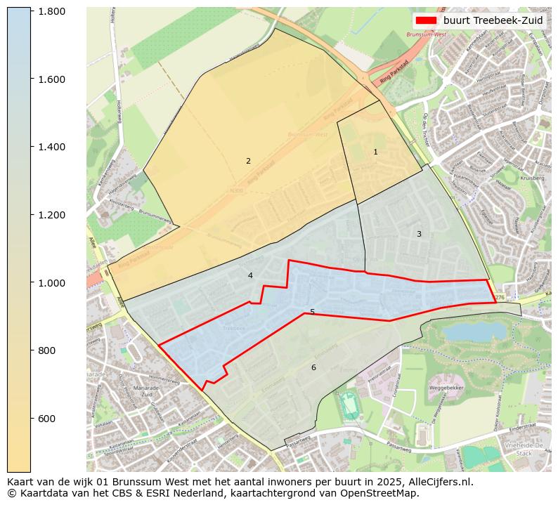Afbeelding van de buurt Treebeek-Zuid op de kaart.