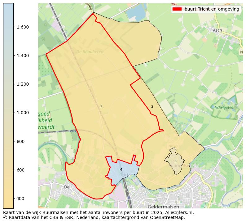 Afbeelding van de buurt Tricht en omgeving op de kaart.