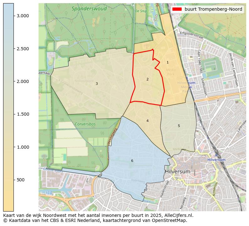 Afbeelding van de buurt Trompenberg-Noord op de kaart.