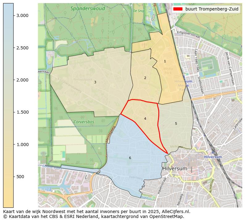 Afbeelding van de buurt Trompenberg-Zuid op de kaart.
