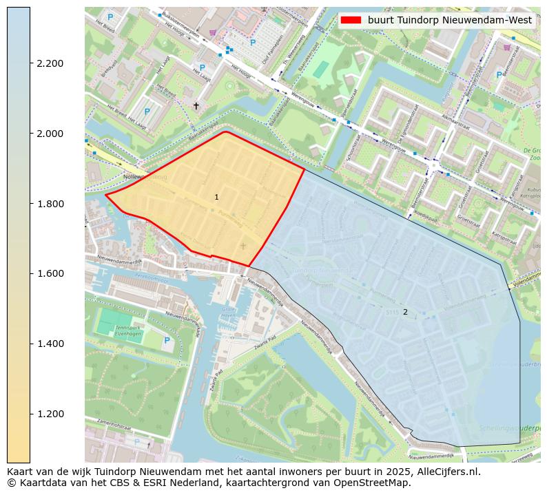 Afbeelding van de buurt Tuindorp Nieuwendam-West op de kaart.