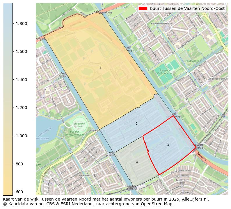 Afbeelding van de buurt Tussen de Vaarten Noord-Oost op de kaart.