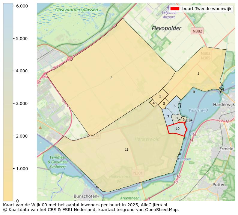 Afbeelding van de buurt Tweede woonwijk op de kaart.