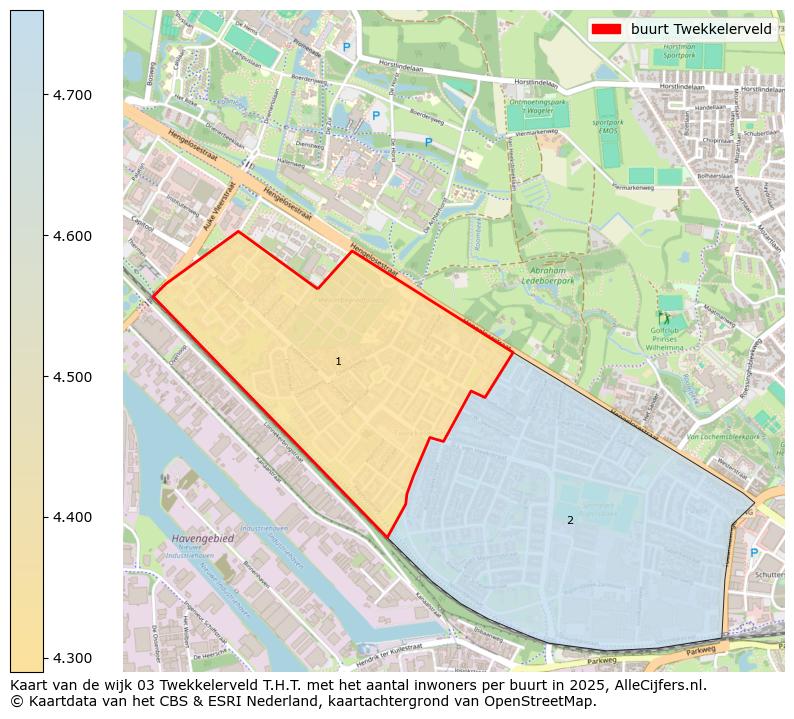 Afbeelding van de buurt Twekkelerveld op de kaart.