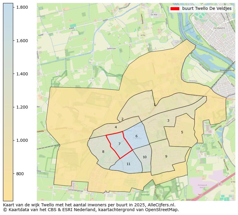 Afbeelding van de buurt Twello De Veldjes op de kaart.