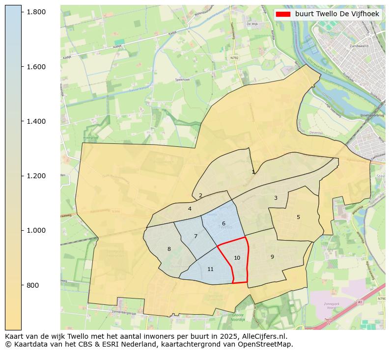 Afbeelding van de buurt Twello De Vijfhoek op de kaart.