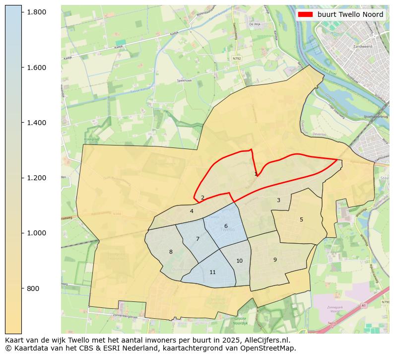 Afbeelding van de buurt Twello Noord op de kaart.