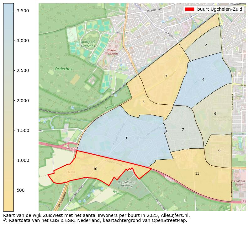 Afbeelding van de buurt Ugchelen-Zuid op de kaart.