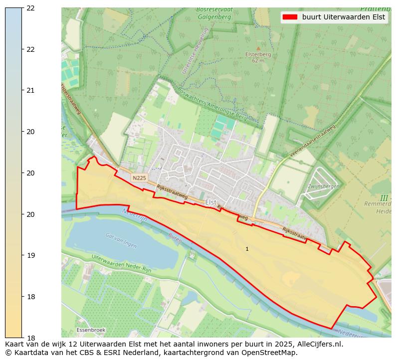 Afbeelding van de buurt Uiterwaarden Elst op de kaart.