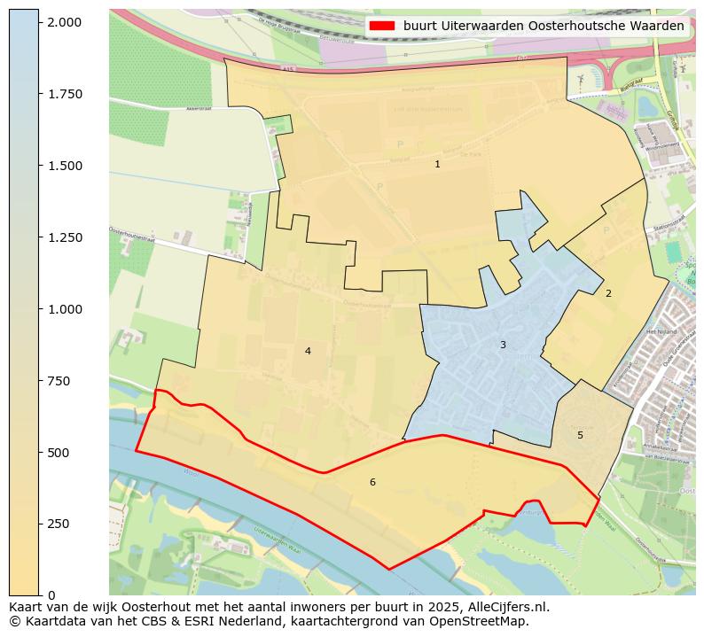 Afbeelding van de buurt Uiterwaarden Oosterhoutsche Waarden op de kaart.