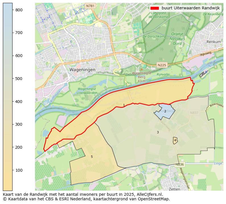 Afbeelding van de buurt Uiterwaarden Randwijk op de kaart.