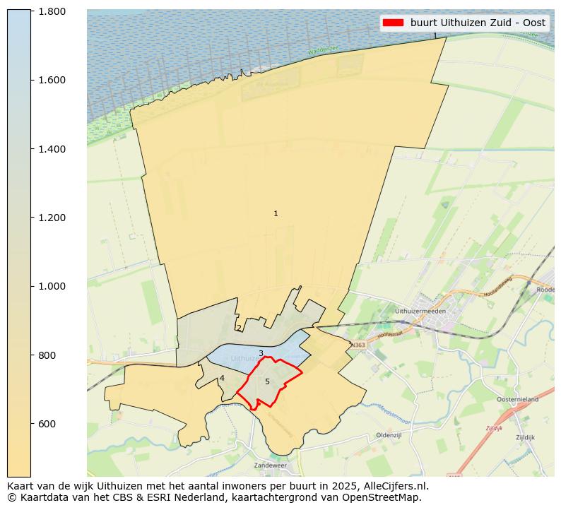 Afbeelding van de buurt Uithuizen Zuid - Oost op de kaart.