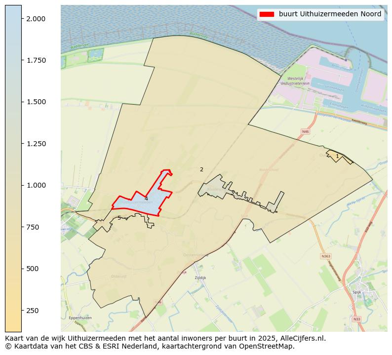 Afbeelding van de buurt Uithuizermeeden Noord op de kaart.