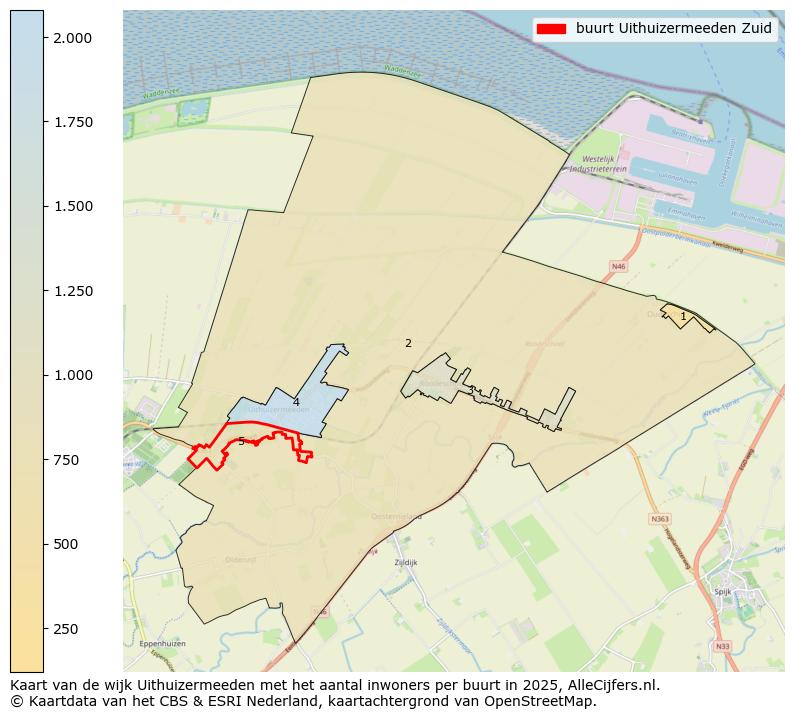 Afbeelding van de buurt Uithuizermeeden Zuid op de kaart.