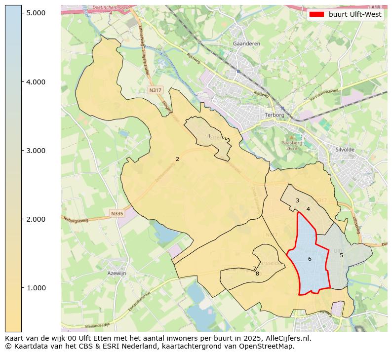 Afbeelding van de buurt Ulft-West op de kaart.