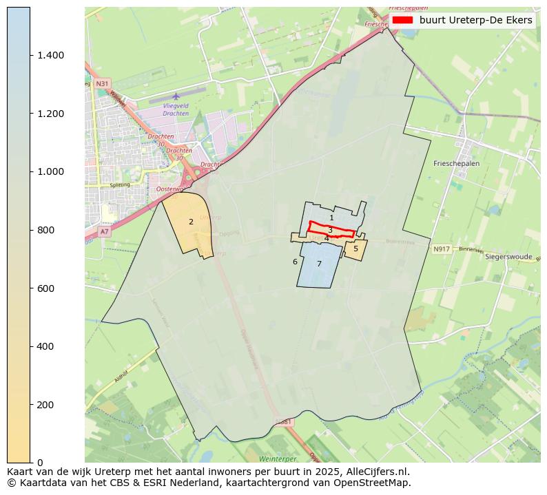 Afbeelding van de buurt Ureterp-De Ekers op de kaart.