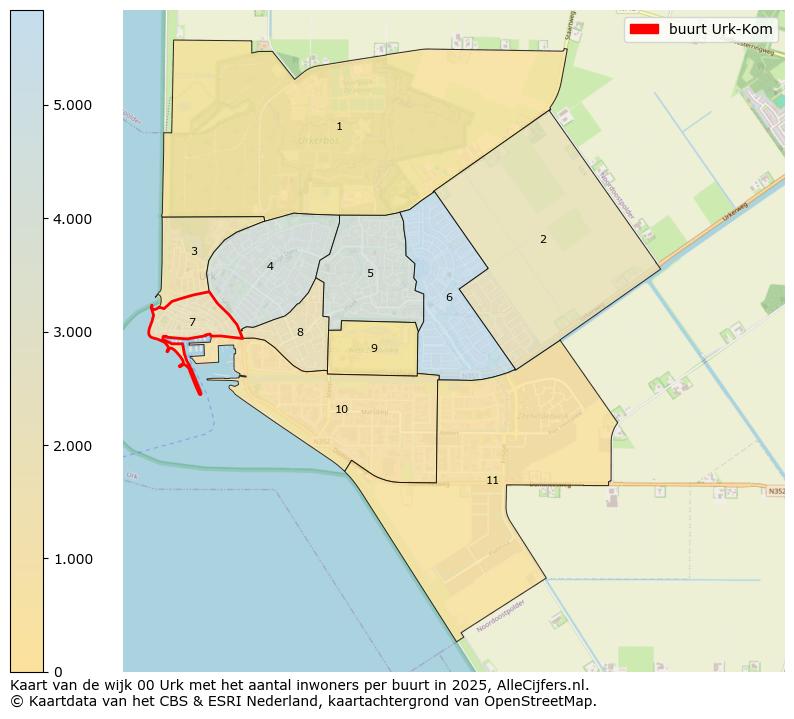 Afbeelding van de buurt Urk-Kom op de kaart.