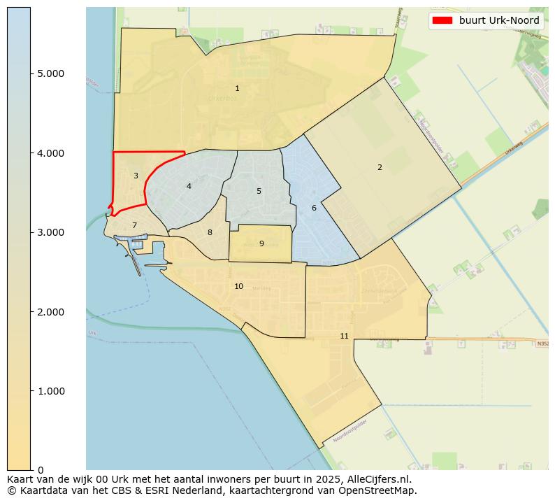 Afbeelding van de buurt Urk-Noord op de kaart.