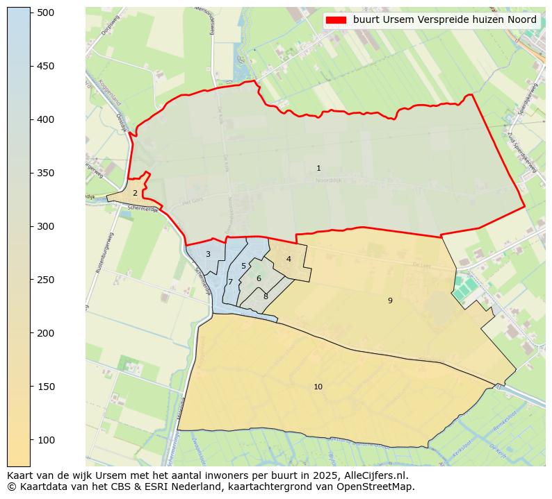 Afbeelding van de buurt Ursem Verspreide huizen Noord op de kaart.