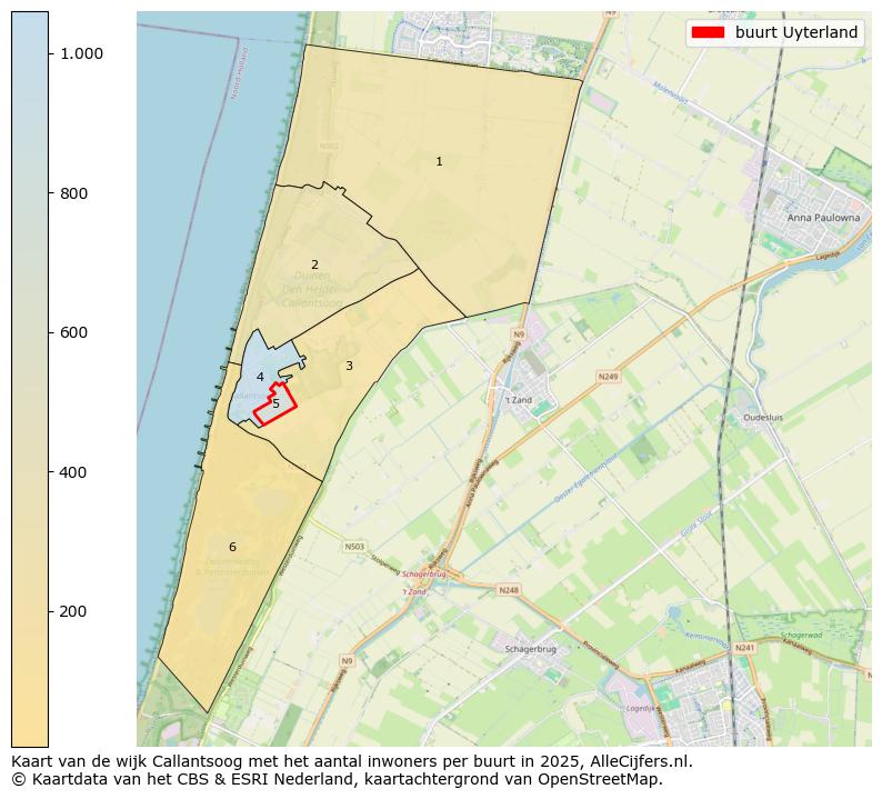 Afbeelding van de buurt Uyterland op de kaart.