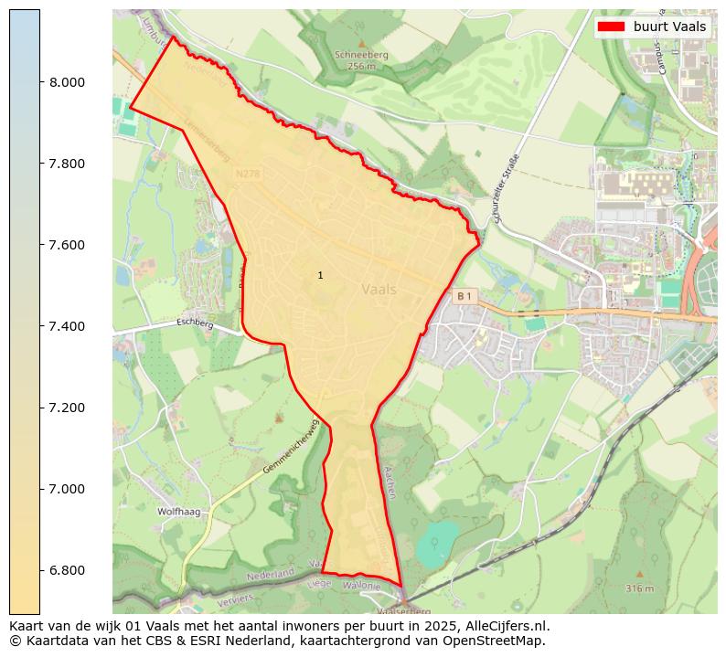 Afbeelding van de buurt Vaals op de kaart.