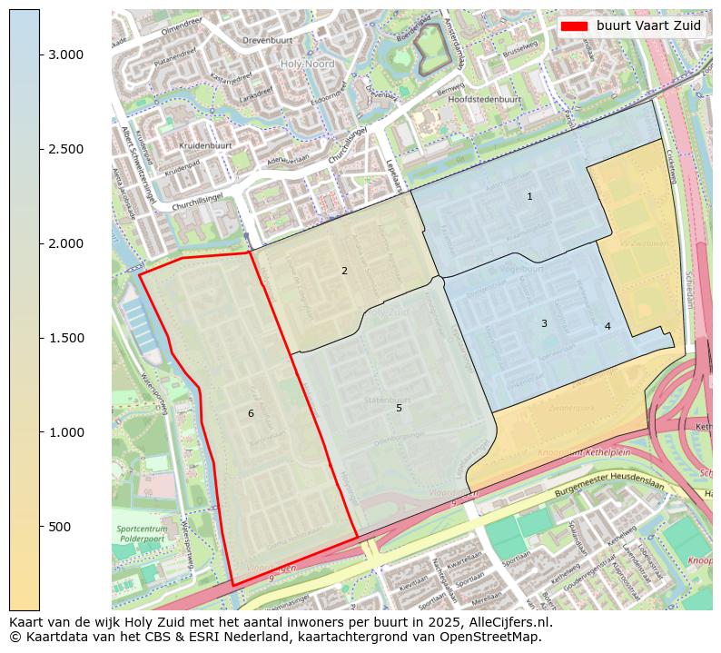Afbeelding van de buurt Vaart Zuid op de kaart.