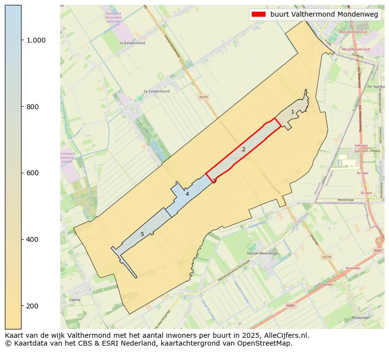 Afbeelding van de buurt Valthermond Mondenweg op de kaart.
